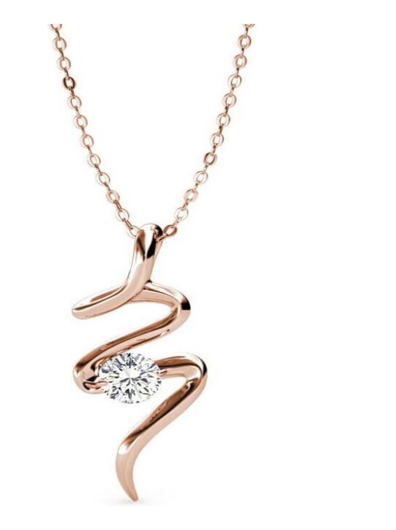 Pendentifs Spiral - Or Rosé et Cristal Transparent - Kiabi