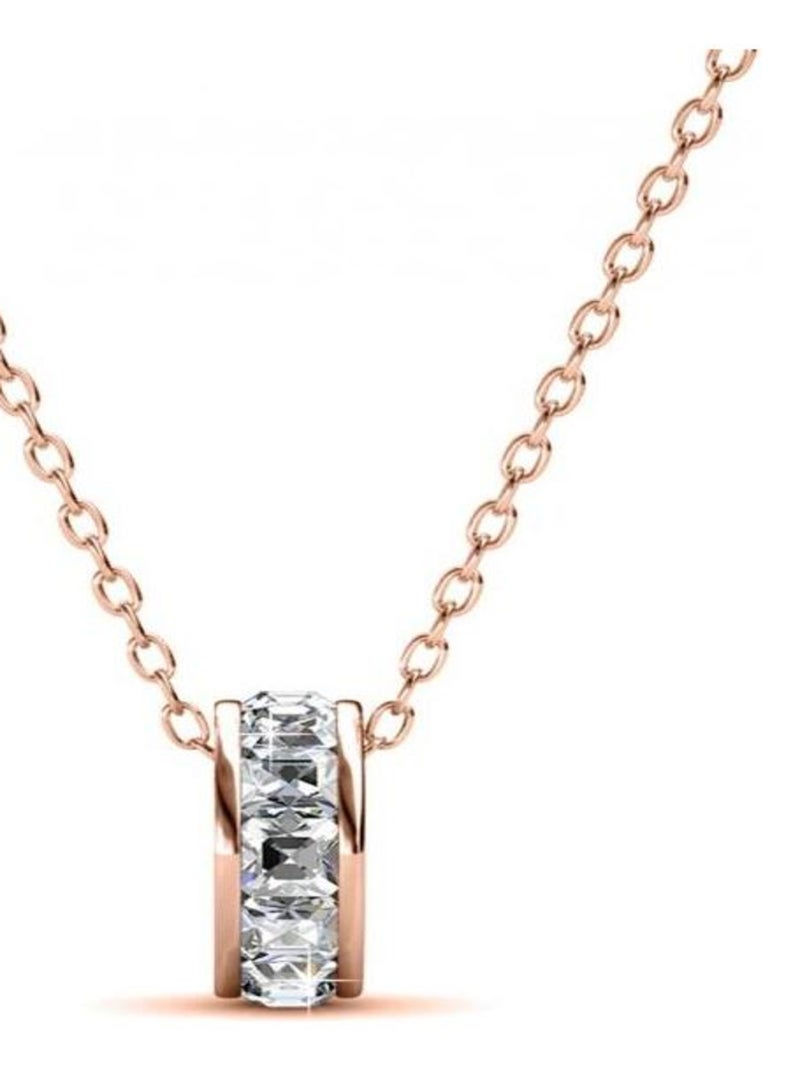 Pendentifs Square Roller - Or Rosé et Cristal Transparent - Kiabi