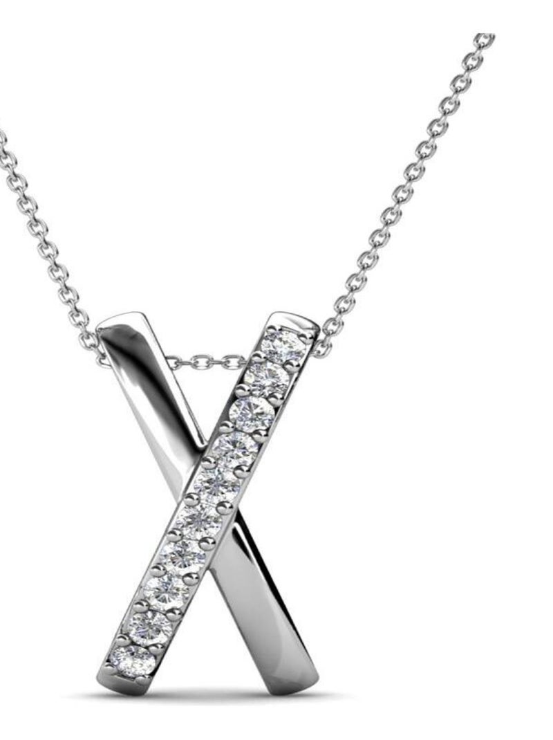 Pendentifs X Duo - Argenté et Cristal Argent - Kiabi