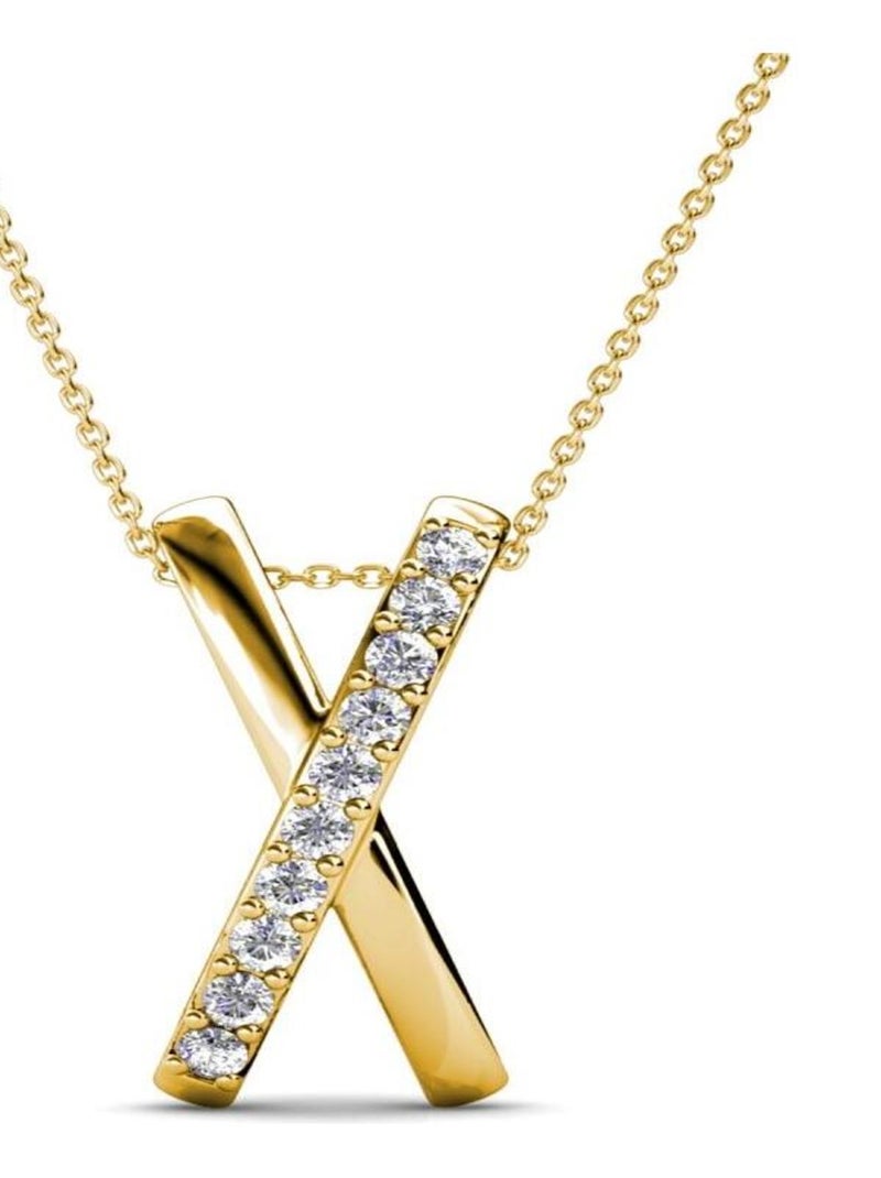 Pendentifs X Duo - Doré et Cristal Doré/or - Kiabi