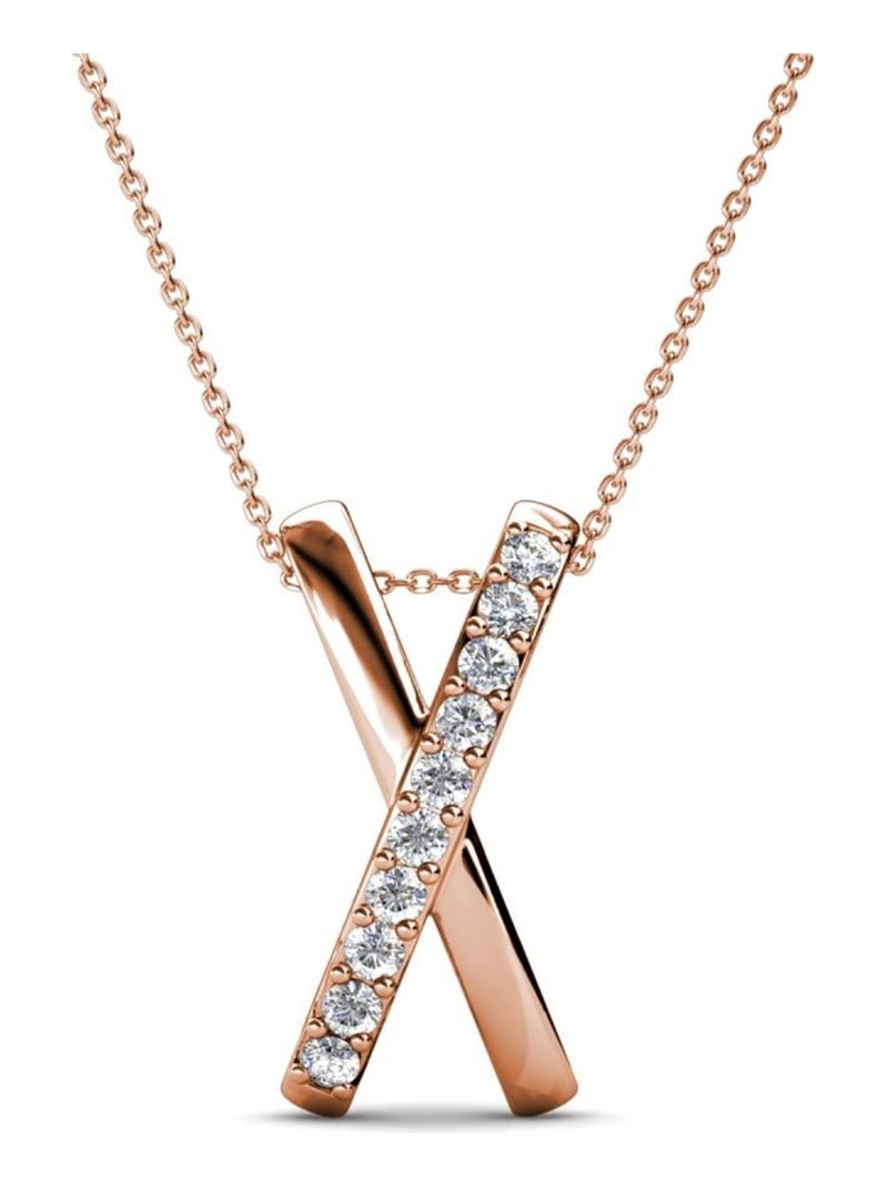 Pendentifs X Duo - Or Rosé et Cristal Or rose - Kiabi