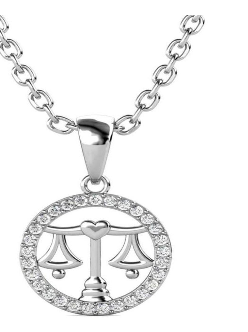 Pendentifs Zodiaque Balance - Argenté et Cristal Argent - Kiabi