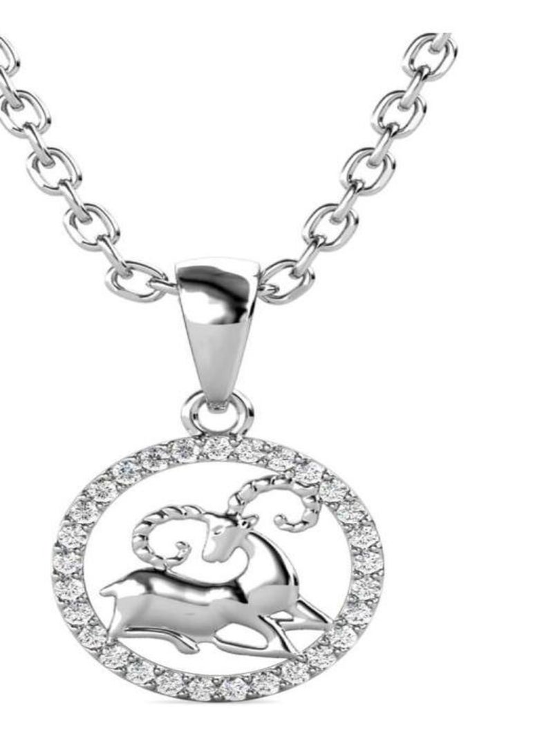 Pendentifs Zodiaque Belier - Argenté et Cristal Argent - Kiabi
