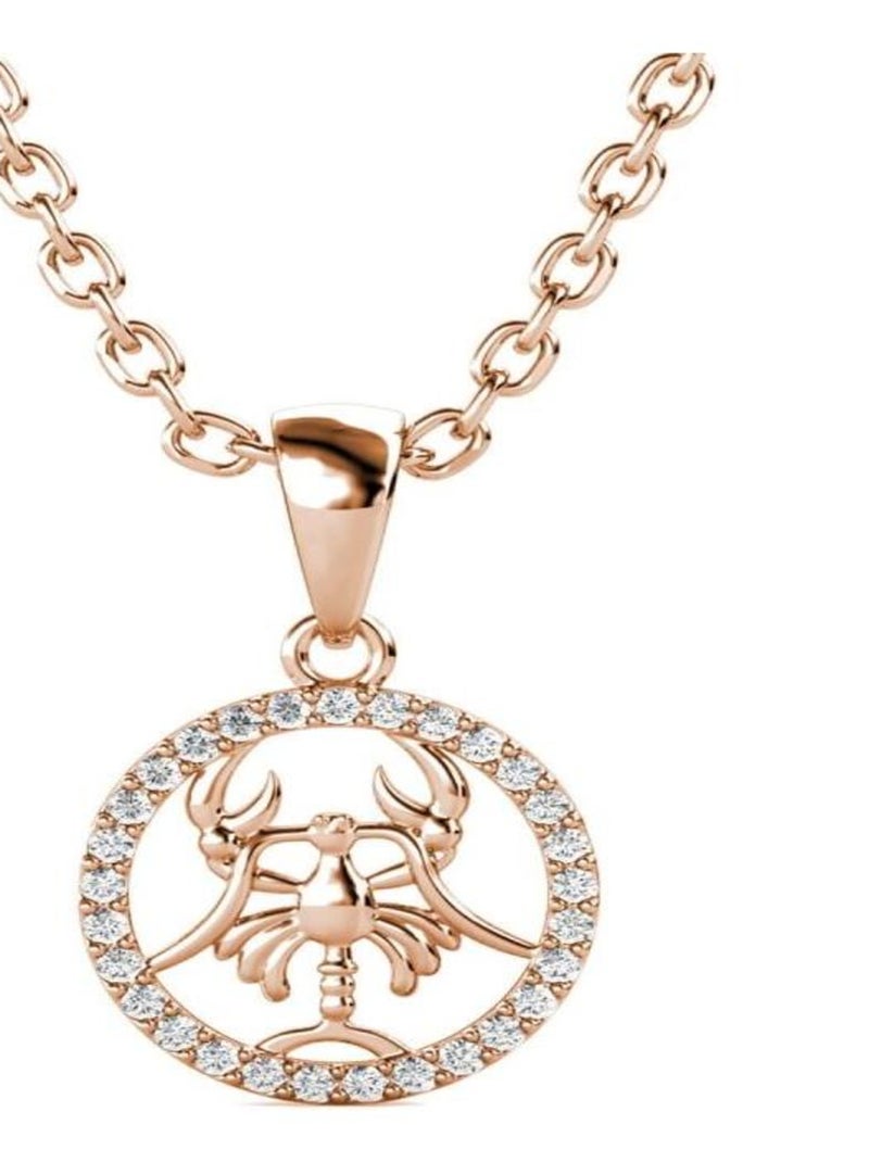 Pendentifs Zodiaque Cancer - Or Rosé et Cristal Transparent - Kiabi