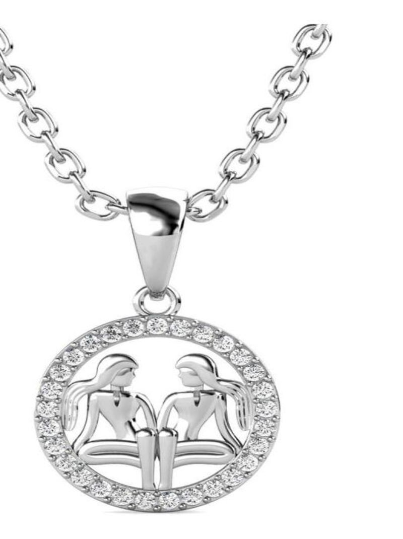Pendentifs Zodiaque Gémaux - Argenté et Cristal Argent - Kiabi