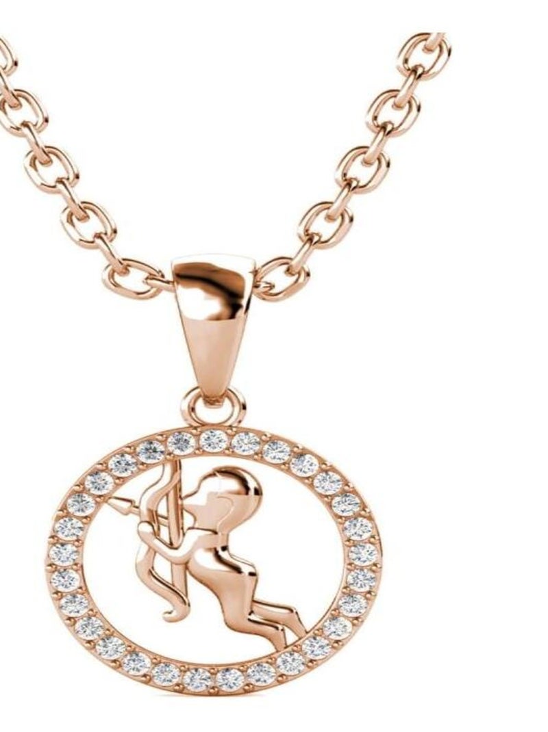 Pendentifs Zodiaque Sagitaire - Or Rosé et Cristal Transparent - Kiabi