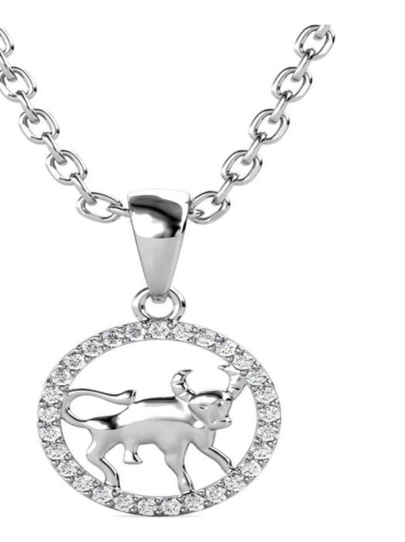 Pendentifs Zodiaque Taureau - Argenté et Cristal Argent - Kiabi