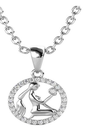 Pendentifs Zodiaque Vierge - Argenté et Cristal