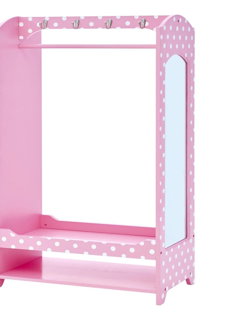Penderie à vêtements rose blanche à pois meuble en bois pour enfant Teamson TD-12949A Rose - Kiabi