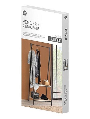 Penderie en métal avec 2 étagères 64x40xh150cm