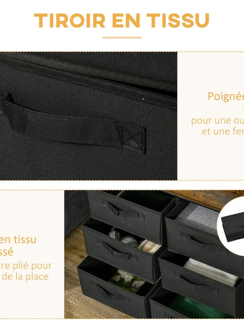 Penderie portant à vêtements style industriel 6 tiroirs - Kiabi