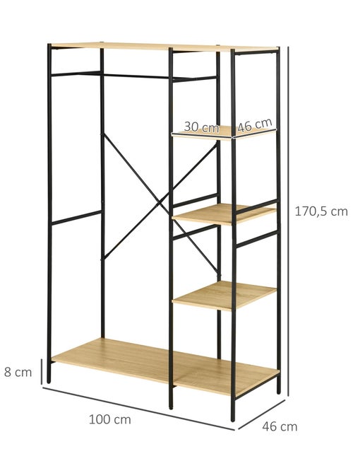 Penderie portant à vêtements style industriel - Kiabi