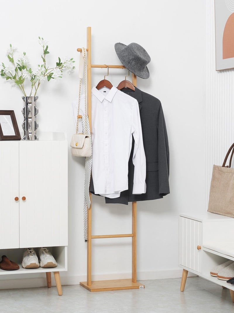 Penderie porte-manteaux - 3 barres, 2 patères - bois bambou Beige - Kiabi