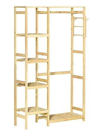 Penderie porte-manteaux bois bambou
