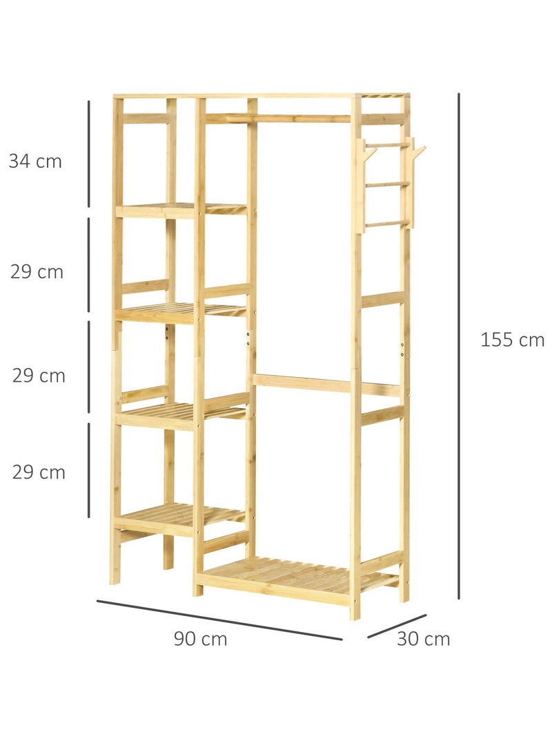 Penderie porte-manteaux bois bambou Beige - Kiabi