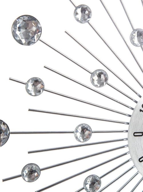 Pendule Alu Strass Ø33cm - Kiabi