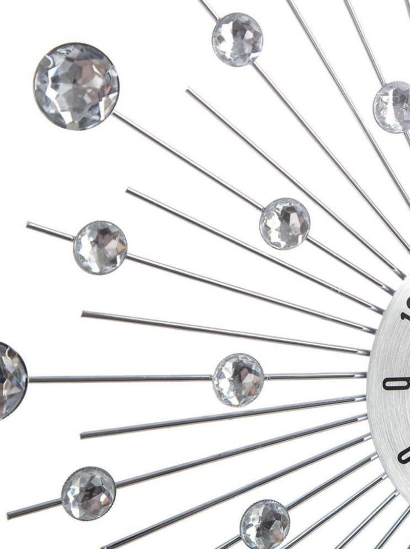 Pendule Alu Strass Ø33cm Gris - Kiabi