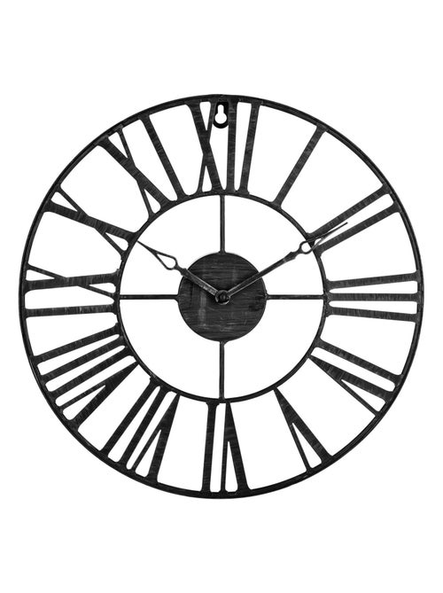 Pendule en métal Vintage - Diam. 36 cm - Kiabi