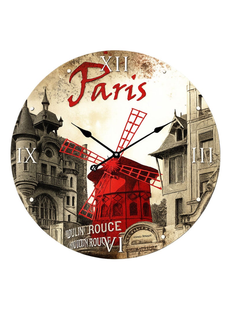 Pendule en verre Paris Rouge - Kiabi