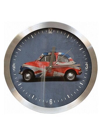 Pendule ronde Flag Vieille Italienne en verre