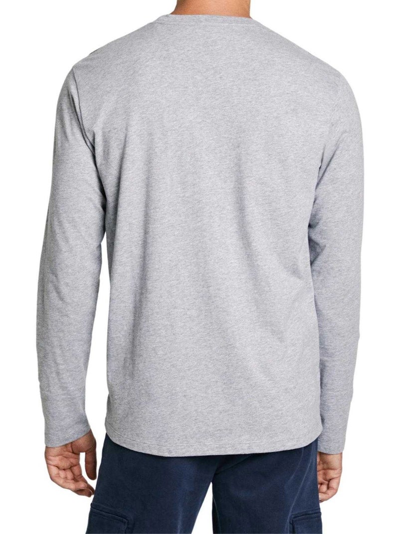 Pepe Jeans - T-shirt manches longues motif/style logo Gris - Kiabi