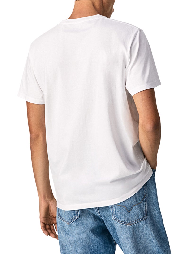 Pepe Jeans - T-shirt motif/style Logo dans cercle Blanc - Kiabi