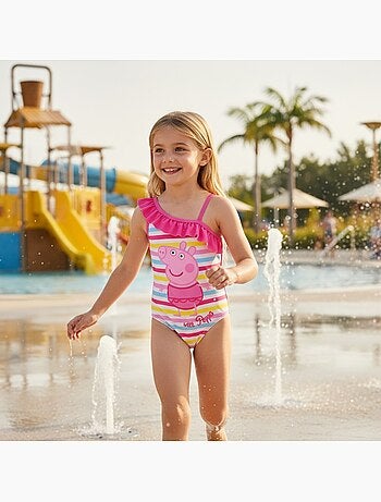 Peppa pig - maillot de bain 1 pièce à volants imprimé
