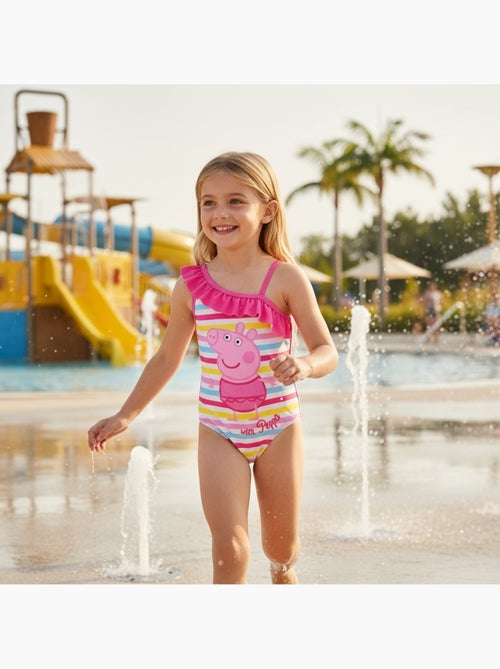 Peppa pig - maillot de bain 1 pièce à volants imprimé - Kiabi Peppa pig - maillot de bain 1 pièce à volants imprimé - Kiabi