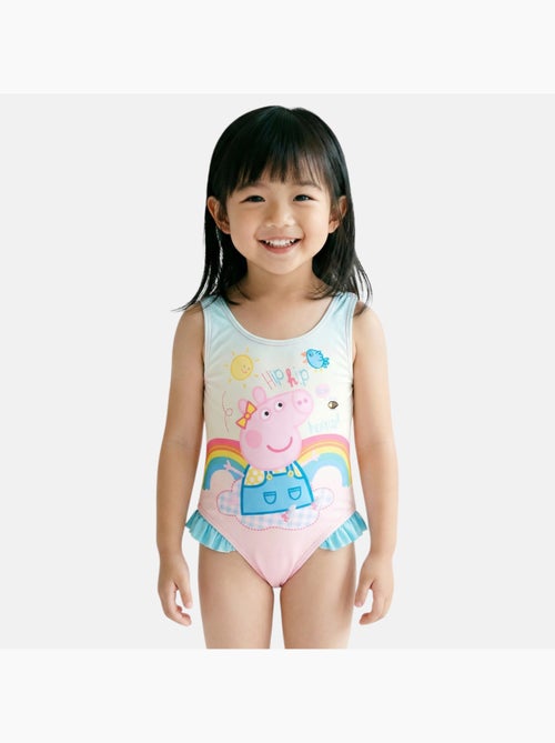 Peppa pig - maillot de bain 1 pièce imprimé, finitions volantées - Kiabi Peppa pig - maillot de bain 1 pièce imprimé, finitions volantées - Kiabi
