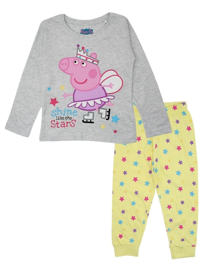 Peppa Pig - Pyjama fille imprimé Peppa Pig en coton - Rose - Kiabi - nu