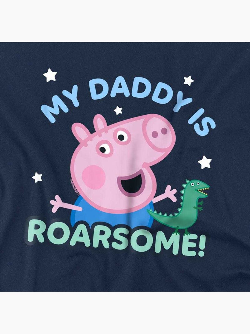 Peppa Pig - T-shirt motif Georges Pig ROARSOME DADDY (Georges Pig) Bleu marine - Kiabi