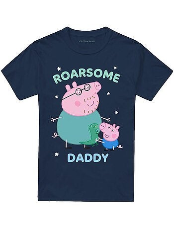 Peppa Pig - T-shirt motif Papa Pig ROARSOME (Papa Pig, George Pig)