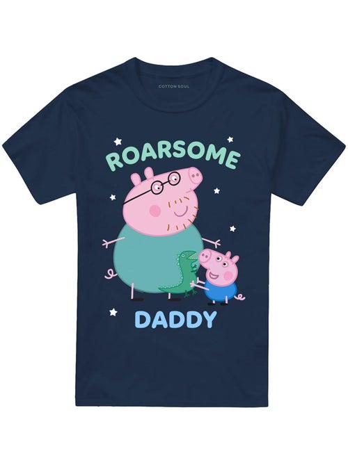 Peppa Pig - T-shirt motif Papa Pig ROARSOME (Papa Pig, George Pig) - Kiabi