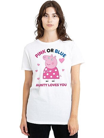 Peppa Pig - T-shirt PINK OR BLUE AUNTY PIG LOVES YOU (Tata Pig)