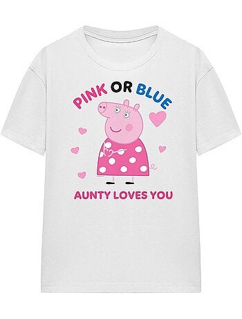 Peppa Pig - T-shirt PINK OR BLUE AUNTY PIG LOVES YOU (Tata Pig)