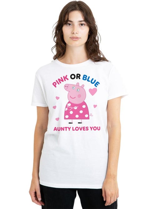 Peppa Pig - T-shirt PINK OR BLUE AUNTY PIG LOVES YOU (Tata Pig) - Kiabi Peppa Pig - T-shirt PINK OR BLUE AUNTY PIG LOVES YOU (Tata Pig) - Kiabi
