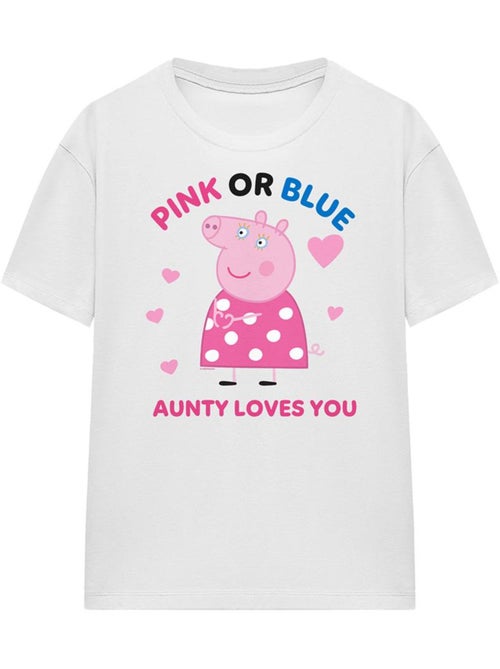Peppa Pig - T-shirt PINK OR BLUE AUNTY PIG LOVES YOU (Tata Pig) - Kiabi Peppa Pig - T-shirt PINK OR BLUE AUNTY PIG LOVES YOU (Tata Pig) - Kiabi