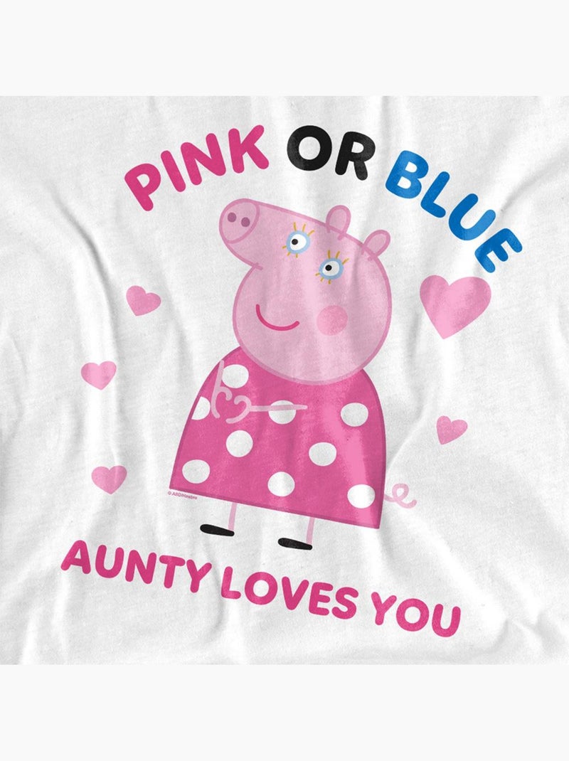 Peppa Pig - T-shirt PINK OR BLUE AUNTY PIG LOVES YOU (Tata Pig) Blanc - Kiabi