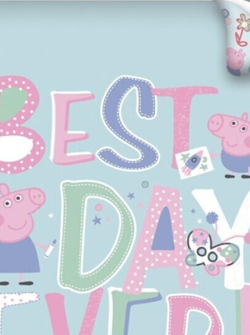 Peppa Pig Best Day - Parure de Lit Enfant Réversible - Housse de Couette 140x200 cm Taie 63x63 cm Rose - Kiabi
