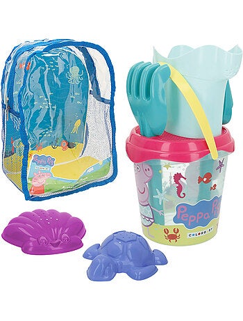 Peppa pig ensemble de plage avec seau, accessoires et sac à dos de transport