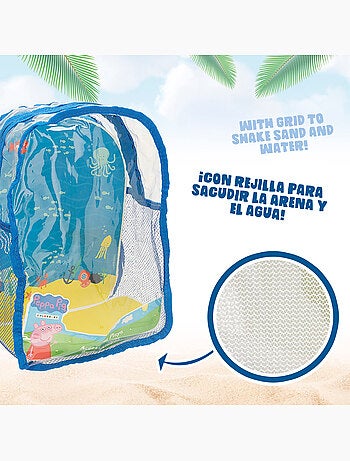 Peppa pig ensemble de plage avec seau, accessoires et sac à dos de transport