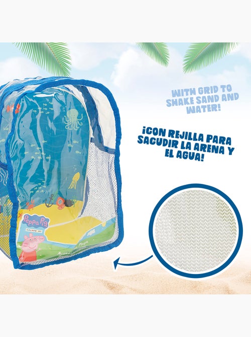 Peppa pig ensemble de plage avec seau, accessoires et sac à dos de transport - Kiabi
