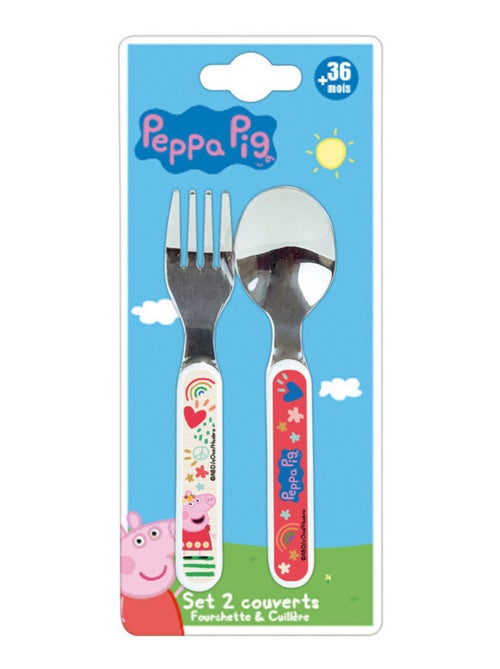 Peppa Pig Rouge Ensemble Couverts Inox (Fourchette, Cuillère) - Kiabi