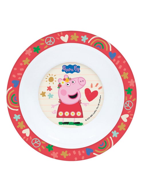 Peppa Pig Rouge Ensemble Repas (Assiette, Bol, Verre) - Kiabi