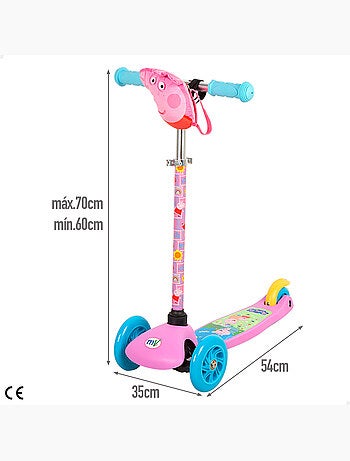 Peppa pig scooter pour enfants à 3 roues avec pochette