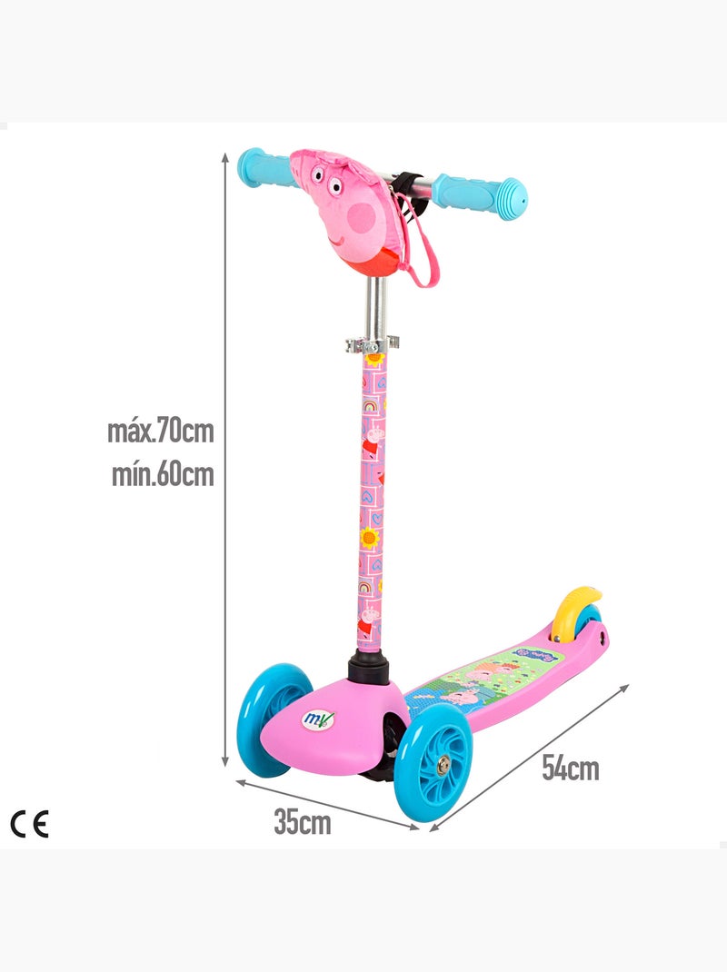 Peppa pig scooter pour enfants à 3 roues avec pochette N/A - Kiabi
