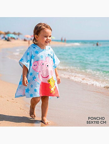 Peppa pig seau de plage avec accessoires sac à dos et poncho