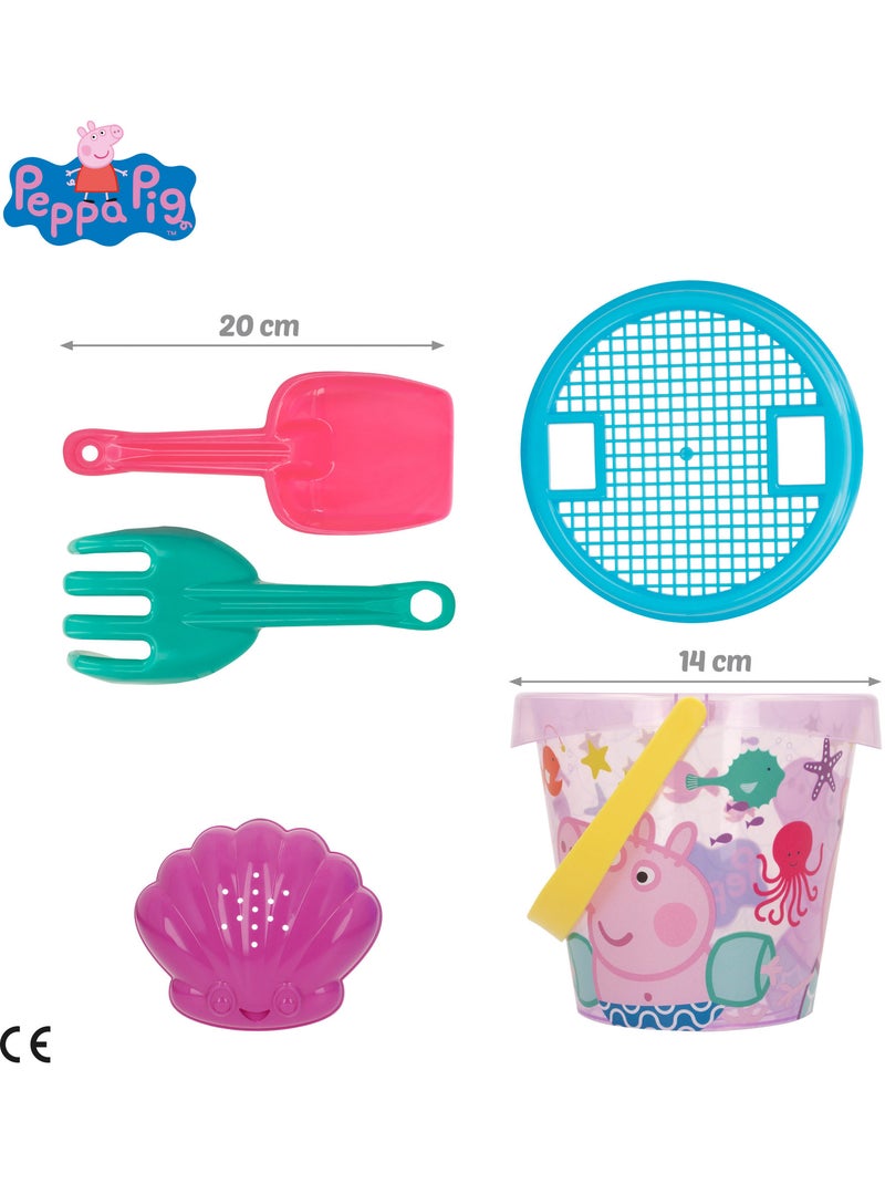 Peppa pig seau de plage avec accessoires sac à dos et poncho N/A - Kiabi