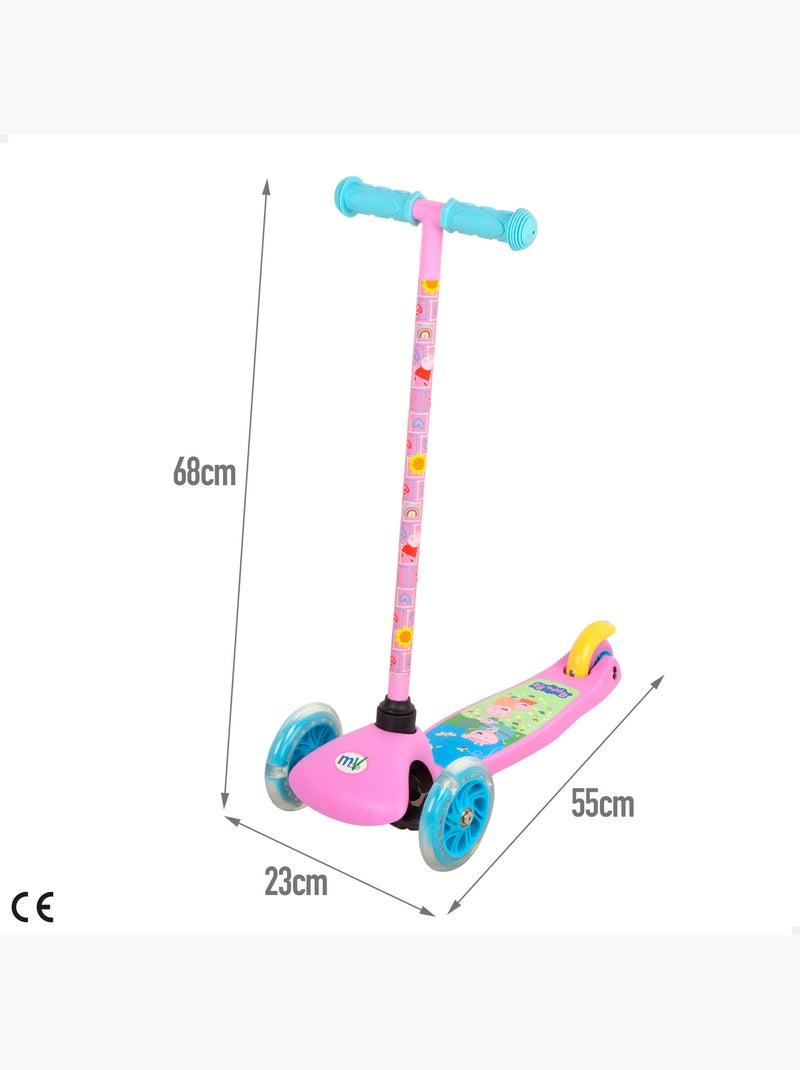 Peppa pig trottinette 55x23x68 cm 3 roues max. 20 kg avec lumières et freins N/A - Kiabi