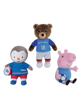 Peppa-T'choupi-Petit Ours Brun Lot De 3 Peluches Foot 18cm